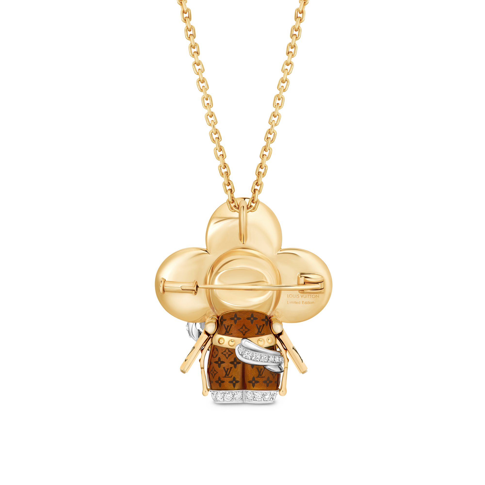 Vivienne Horse Pendant, Yellow Gold, White Gold, Lacquer